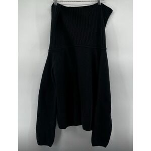 Old Navy Women's Ribbed Knit Off‎ Shoulder Sweater Cropped Black Size Large
